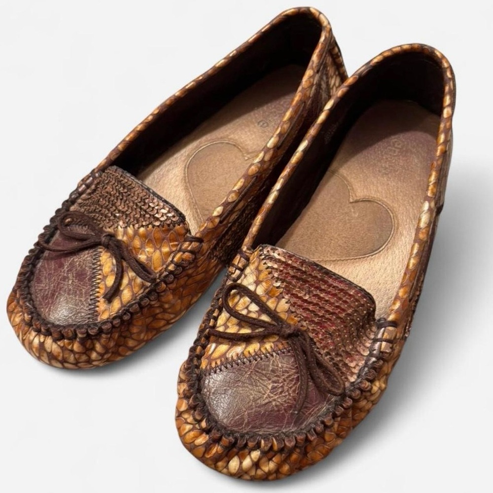 Kenzie Brown Leather Moccasins